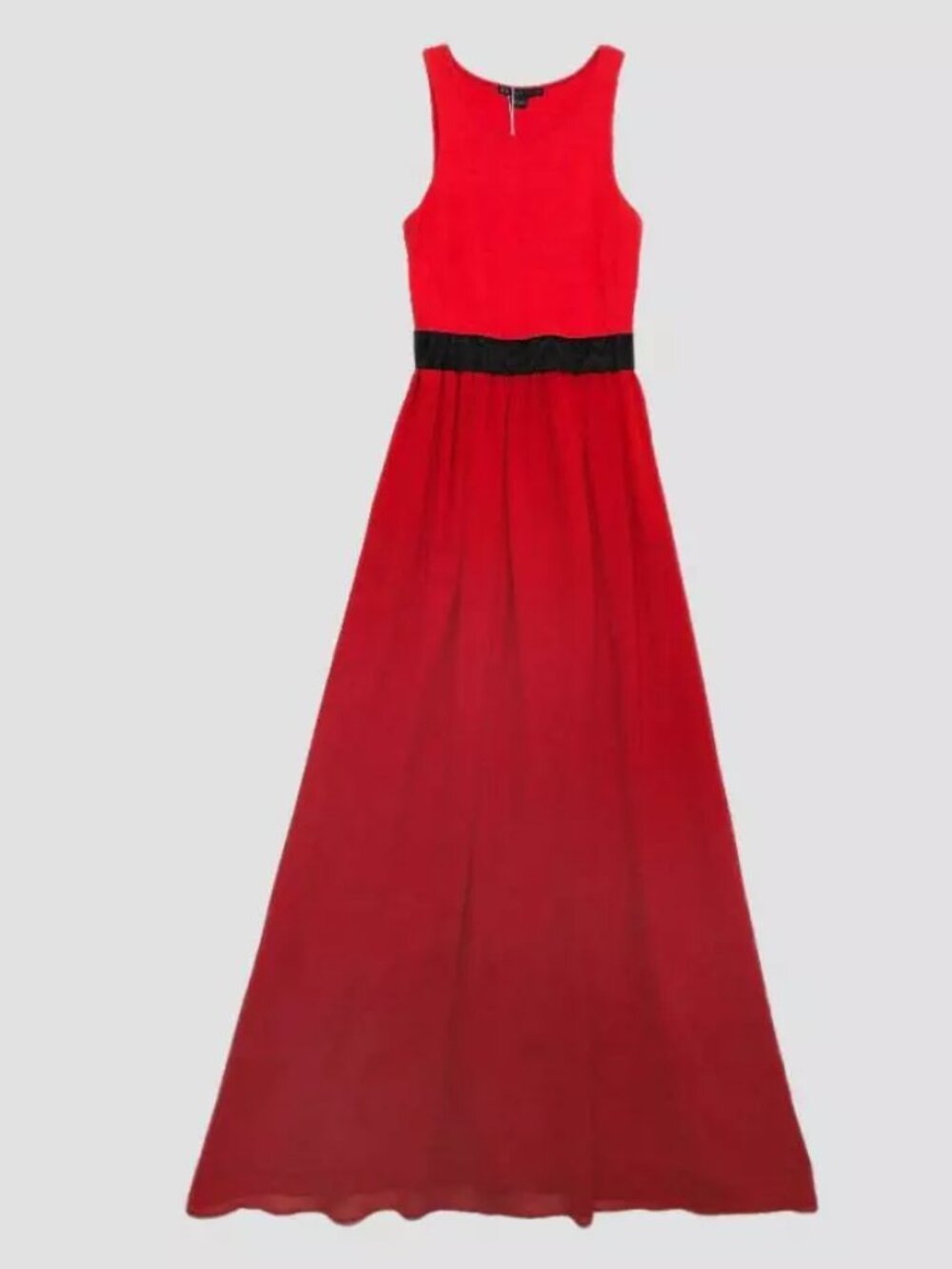 NWT Armani Exchange Red Sleeveless Maxi Dress Gown Color Block Evening Formal 2